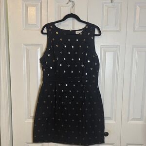 Elle Black and Silver Polka Dot Dress